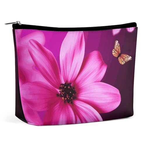 LYHVSFJW Kosmetiktasche, Make-up-Tasche für Damen, tragbare Make-up-Tasche, Faultier-Make-up-Tasche, Reise-Kulturbeutel für Reisezubehör, Farbe: Blume, Einheitsgröße von LYHVSFJW