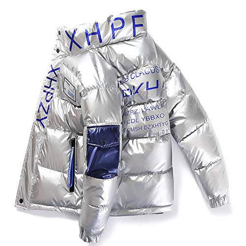LYHY Herren Daunenjacke,Glänzende Winterjacke Männer Casual Thicken Warm Stand Kragen Parka Outwear Wasserdicht Warm Silber Mantel Kapuzen Für Outerwear Windproof Travel Outdoor Wandern, XXL LYHY Herren Daunenjacke,Glänzende Winterjacke Männer Casual Thicken Warm Stand Kragen Parka Outwear Wasserdicht Warm Silber Mantel Kapuzen Für Outerwear Windproof Travel Outdoor Wandern, XXL von LYHY