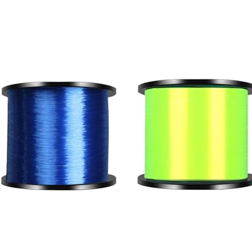 Angelschnur 1000 m Monofilament-Nylon-Angelschnur, 2 Stück, superstarke Nylonschnur, unsichtbare Hauptschnur, Salzwasser-Angelzubehör zum Angeln(Blue Yellow,0.285mm-3.0) von LYHYDMA