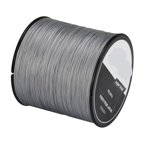 Angelschnur 4 Stränge Geflochtene Angelschnur Multifilament 300M 500M 1000M Karpfen Angeln Geflochtenen Draht Angeln Zubehör zum Angeln(Light Grey,X4 1000M 40LB 4.0) von LYHYDMA