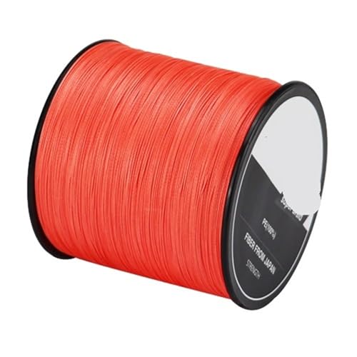 Angelschnur 4 Stränge Geflochtene Angelschnur Multifilament 300M 500M 1000M Karpfen Angeln Geflochtenen Draht Angeln Zubehör zum Angeln(Orange,X4 1000M 10LB 0.6) von LYHYDMA