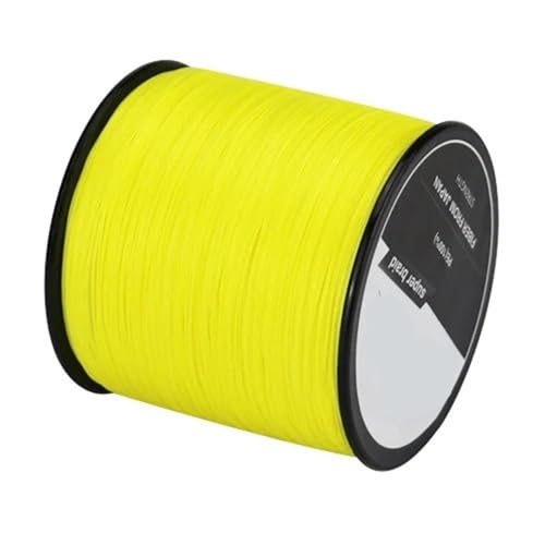 Angelschnur 4 Stränge Geflochtene Angelschnur Multifilament 300M 500M 1000M Karpfen Angeln Geflochtenen Draht Angeln Zubehör zum Angeln(Yellow,X4 300M 10LB 0.6) von LYHYDMA