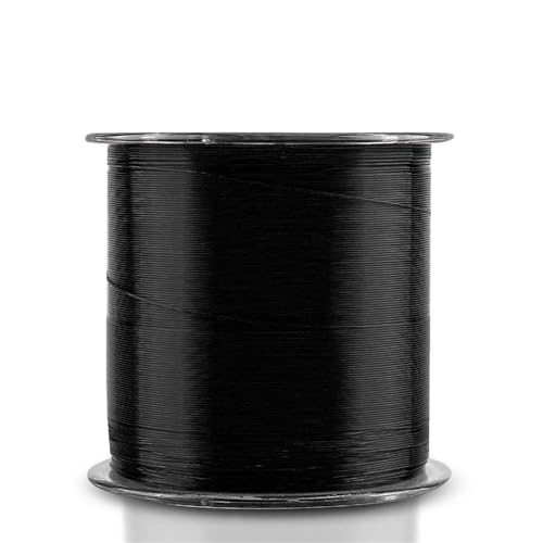 Angelschnur 500 m Nylon-Angelschnur, Durchmesser 0,10 mm bis 0,47 mm, langlebiges Monofilament-Felsen-/Süßwasser-Angelschnur-Gerät zum Angeln(Black 500M,1.2) von LYHYDMA