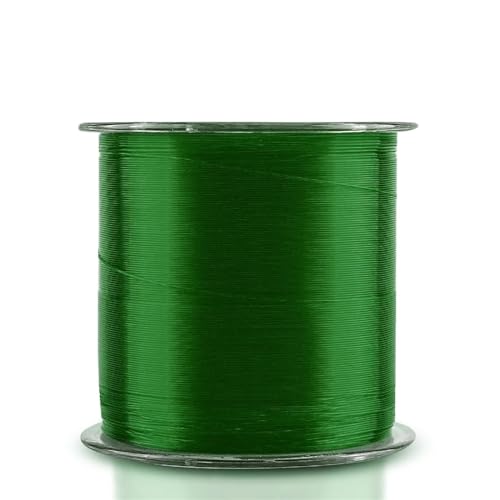 Angelschnur 500 m Nylon-Angelschnur, Durchmesser 0,10 mm bis 0,47 mm, langlebiges Monofilament-Felsen-/Süßwasser-Angelschnur-Gerät zum Angeln(Green 500M,2.0) von LYHYDMA