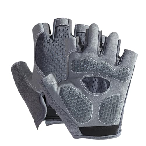 LYHYDMA Fitness-Handschuhe 1 Paar Kinder-Halbfingerhandschuhe, Fahrradhandschuhe for Jungen und Mädchen, Kinder-Angelhandschuhe for Radfahren, Camping, Angeln, Outdoor-Sport(Gray,M) von LYHYDMA