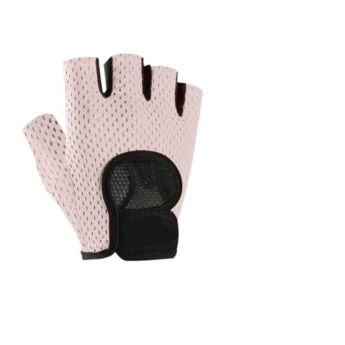 LYHYDMA Fitness-Handschuhe Gewichtheben Gym Training Handschuhe Männer Frauen Fitness Bodybuilding Workout Hand Palm Protector rutschfeste Halbfinger Fahrradhandschuhe(XG31 Pink,M) von LYHYDMA