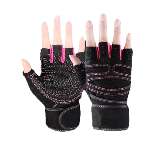 LYHYDMA Fitness-Handschuhe Gewichtheber-Handschuhe mit Rutschfester Handfläche for Workout, Training, Fitness und Bodybuilding for Männer und Frauen(Pink,XL) von LYHYDMA