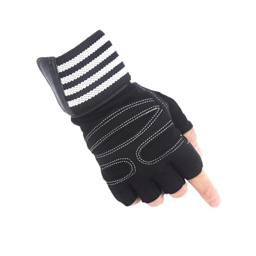 LYHYDMA Fitness-Handschuhe Gewichtheber-Trainingshandschuhe fürs Fitnessstudio mit Handgelenksbandage, atmungsaktiv und rutschfest und umfassendem Handflächenschutz for Männer und Frauen(White,XL) von LYHYDMA