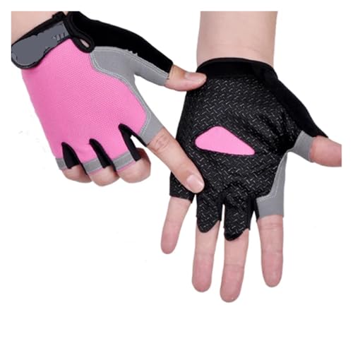 LYHYDMA Fitness-Handschuhe rutschfeste, stoßdämpfende, atmungsaktive Halbfingerhandschuhe, atmungsaktive Fahrradhandschuhe for Fitness, Fitnessstudio, Bodybuilding, Training, Sporthandschuhe(Pink,S) von LYHYDMA