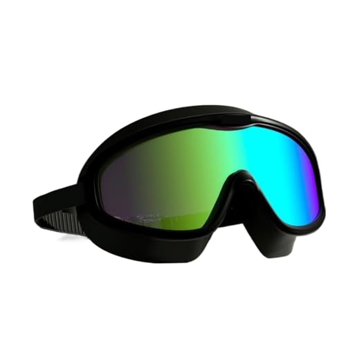 LYHYDMA Schwimmbrillen Schwimmbrille for Erwachsene, Antibeschlag, HD, großer Rahmen, Schwimmbrille, professionelle Anpassung, Stirnband, Wassersportbrille(Black colorful) von LYHYDMA