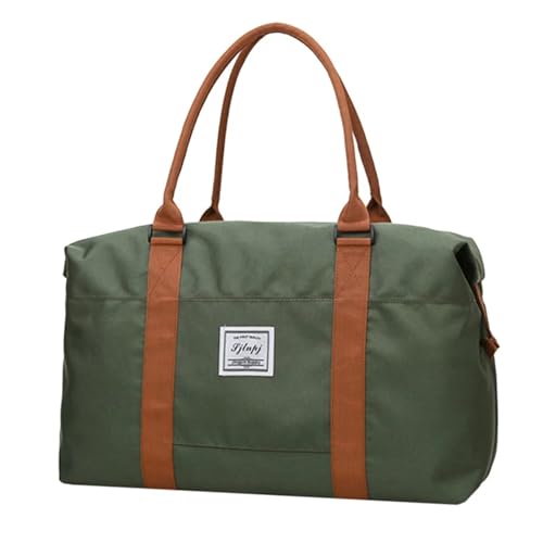 Reisetasche Große Reisetasche for Damen, Kabinen-Tragetaschen, Handtasche, Oxford-Stoff, Segeltuch, wasserdichte Umhängetaschen for Damen, Wochenend-Übernachtungstasche(Green L) von LYHYDMA