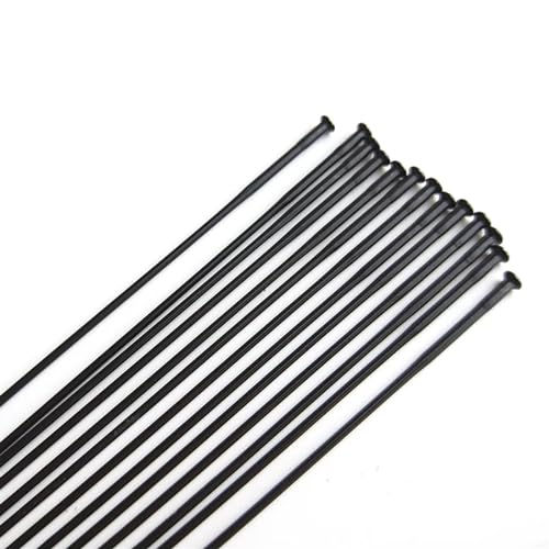 fahrradspeichen Superleichte Fahrradspeichen, 14 G, rund, gerader Zug, J-Bend Rays, Edelstahl, Farbe Schwarz, dreifach konifiziert Für Mountainbike, Rennrad, Pendlerfahrrad(Straight pull 44pcs) von LYHYDMA