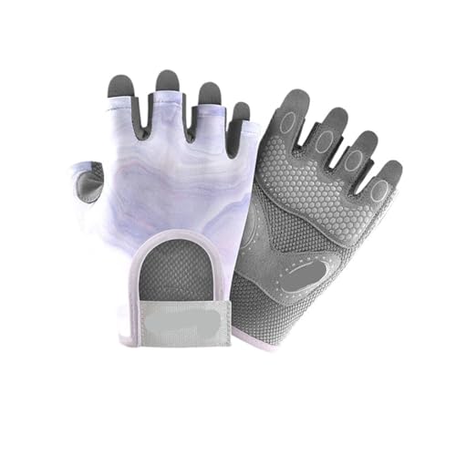 fitness-handschuhe Damen-/Teenager-Fitness-Trainingshandschuhe, rutschfest, stoßfest, Halbfinger-Fitness- und Yoga-Handschuhe, verschleißfest, atmungsaktiv, Anti-Kokon-Sporthandschuhe(Purple,S) von LYHYDMA