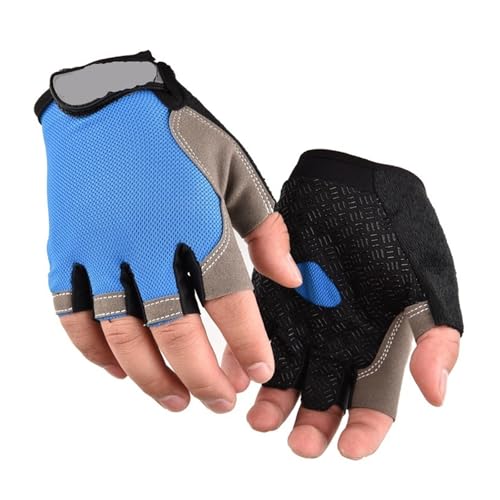 fitness-handschuhe Halbfingerhandschuhe for Fitnessstudio, Fitness, rutschfest, for Damen und Herren, Gelpolster, Handschuhe for Radfahren, fingerlose Handschuhe, Fahrradzubehör, Reiten, Motorrad(Blue von LYHYDMA