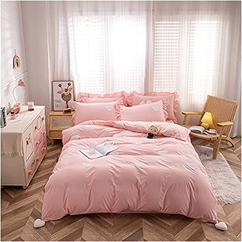 LYLXSF Bettwäsche-Set Full/Queen King Twin Double Size 4-teiliges Bettwäscheset mit Spannbettlaken, Bezug aus 100% Baumwolle (Farbe: Weiß, Größe: 180 x 220–150 x 200 cm) (Grün 200 x 230) von LYLXSF