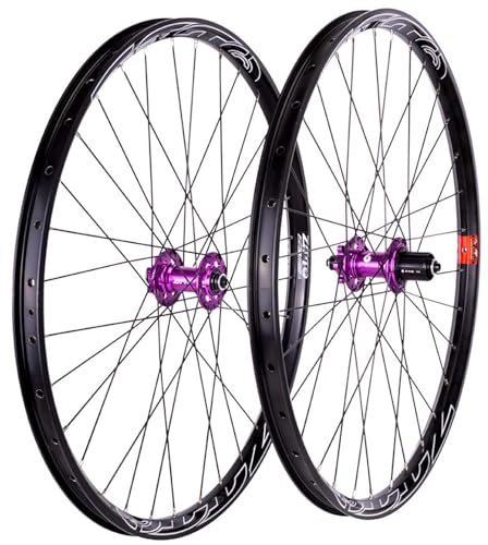 MTB-Laufradsatz 26/27,5/29 Zoll Breiter Felgen-Mountainbike-Laufradsatz Vorder- Und Hinterräder Mit 6 Sperrklinken-Nabe, Fahrrad-Laufradsatz Purple,27.5 inch MS von LYMFCFC