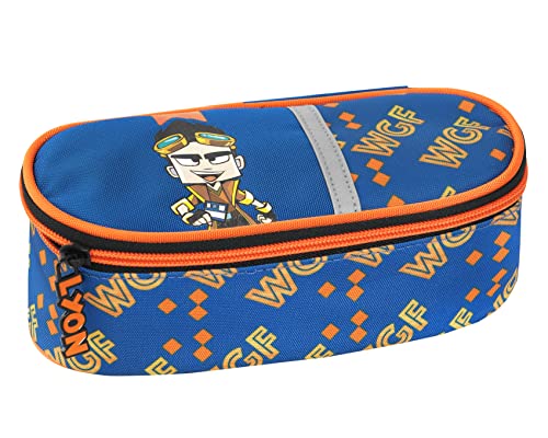LYON GAMER - Ovales Federmäppchen für Mädchen und Jungen, mit Reißverschluss und Reißverschluss - Schulmäppchen mit Innenfach für Schreibwaren und Stifthalter, 22 x 9,5 x 7 cm, blau, Taglia Unica, LYON GAMER - Ovales Federmäppchen für Mädchen und Jungen, mit Reißverschluss und Reißverschluss - Schulmäppchen mit Innenfach für Schreibwaren und Stifthalter, 22 x 9,5 x 7 cm, blau, Taglia Unica, von Franco Cosimo Panini