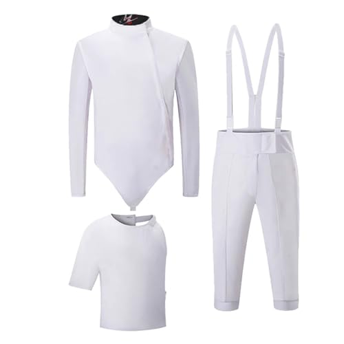 LYXXJRYBHD 450N Fechtuniform, Fechtausrüstung, Klassisches Damen-Set Aus Jacke, Hose Und Weste für Säbel, Florett, Degen, Erwachsene Und Kinder, Rechtshänder(56#) von LYXXJRYBHD