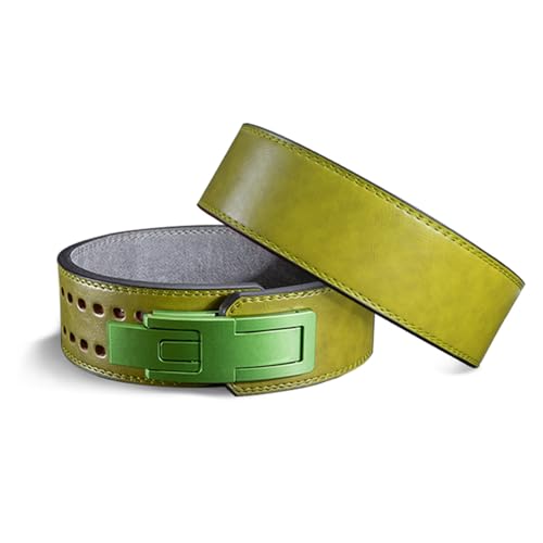 GewichthebergüRtel, GewichthebergüRtel aus Leder für Herren Mit Verstellbarer Hebel Schnalle, für Kniebeugen, Kreuzheben, Powerlifting(Green,L) von LYXYJRYBHD