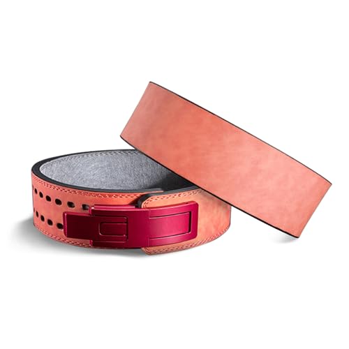 GewichthebergüRtel, GewichthebergüRtel aus Leder für Herren Mit Verstellbarer Hebel Schnalle, für Kniebeugen, Kreuzheben, Powerlifting(Pink,M) von LYXYJRYBHD