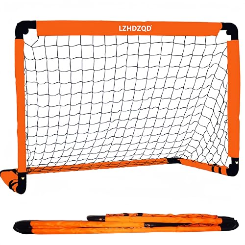 LZHDZQD Fussballtor, Fußballtor Kinder, Fussballtore für Garten Kinder, Fußballtor Faltbar für Indoor/Outdoor/Garten Weihnachts Fußballtor Spielzeug (90x60 orange Tor) von LZHDZQD