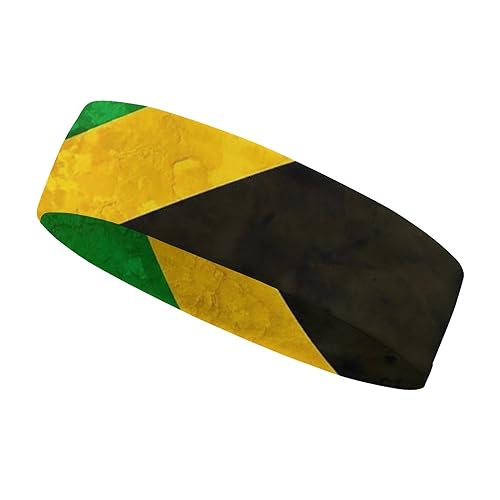 Elastisches Stirnband für Herren und Damen, Jamaikanische Flagge, Schweißbänder für Laufen, Fitness, Tennis, Basketball, Yoga und mehr (2 Stück) von LZNJZ