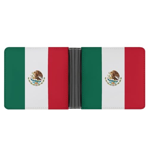 LZNJZ Herren Geldbörse, Bifold PU Leder Geldbörsen für Männer, Mexikanische Flagge Geldbörse, Mexikanische Flagge, Einheitsgröße von LZNJZ