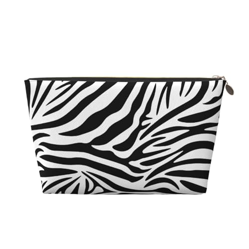 Tragbare Make-up-Tasche für Damen und Herren, Kuh-Kulturbeutel mit schwarzen Punkten, Black Simple Zebra1, Einheitsgröße von LZNJZ