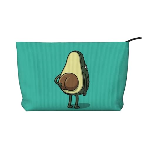 Tragbare Make-up-Tasche für Damen und Herren, Musik-Kulturbeutel mit komplexen Noten, Lustige Cartoon-Avocado, Einheitsgröße von LZNJZ