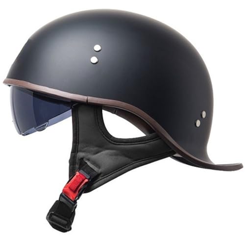 Halbhelm Für Vintage-Motorräder Offener Jethelm Bequemes Innenfutter Mit Integrierter Schutzbrille Geeignet Helme Männer Frauen DOT/ECE-Zertifiziert Cruiser Mopeds Roller 17,L58-59CM von LZPHGT