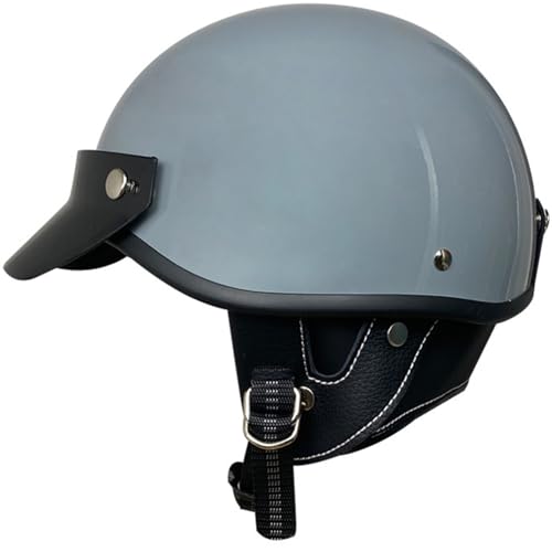 Vintage-Motorradhelm Mit Offenem Gesicht Halbschalen-Motorradhelm DOT/ECE-Zertifiziert Netz-Baumwollfutter Erwachsene Männer Und Frauen Helme Cruiser Mopeds Roller 1,L57-58CM von LZPHGT