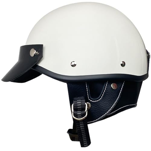 Vintage-Motorradhelm Mit Offenem Gesicht Halbschalen-Motorradhelm DOT/ECE-Zertifiziert Netz-Baumwollfutter Erwachsene Männer Und Frauen Helme Cruiser Mopeds Roller 2,XL59-60CM von LZPHGT