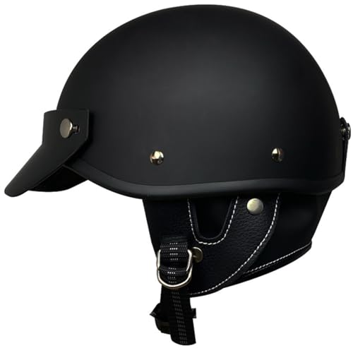 Vintage-Motorradhelm Mit Offenem Gesicht Halbschalen-Motorradhelm DOT/ECE-Zertifiziert Netz-Baumwollfutter Erwachsene Männer Und Frauen Helme Cruiser Mopeds Roller 3,XL59-60CM von LZPHGT