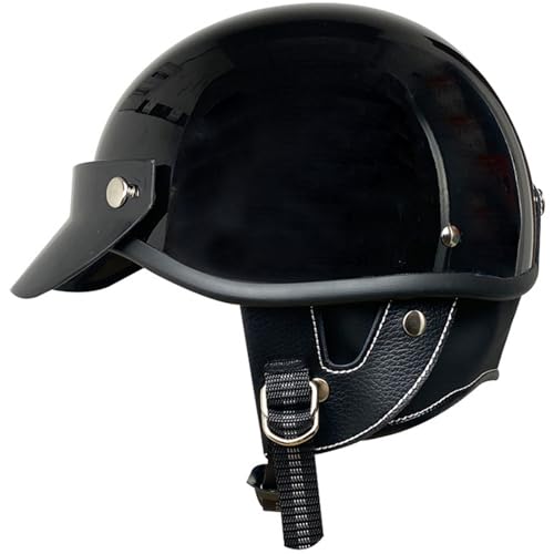 Vintage-Motorradhelm Mit Offenem Gesicht Halbschalen-Motorradhelm DOT/ECE-Zertifiziert Netz-Baumwollfutter Erwachsene Männer Und Frauen Helme Cruiser Mopeds Roller 4,L57-58CM von LZPHGT