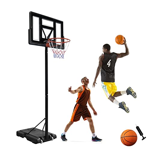 LZQ Basketballkorb mit Ständer Rollen Basketballständer Basketball Hoop, Verstellbare Korbhöhe von 230-305 cm, Inkl. Basketball + Pumpe, Outdoor Basketballanlage für Erwachsene Kinder von LZQ