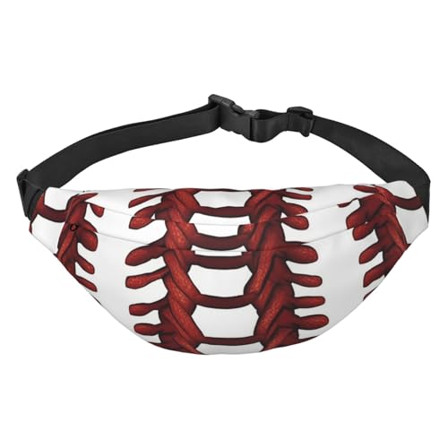 Baseball-Softball-Schnürsenkel, Bauchtasche für Herren und Damen, modische Hüfttasche, Brusttasche, verstellbare Gürteltasche, Schwarz, Einheitsgröße, Schwarz , Einheitsgröße von LZQPOEAS