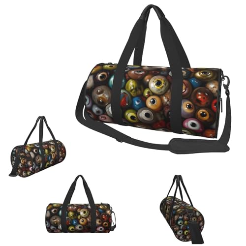 Duffle Bags Eye Balls Gym Bag for Men Women Waterproof Travel Duffle Bags Convertible Carry on Garment Bag for Travel Sport, Black, One Size, Schwarz , Einheitsgröße von LZQPOEAS