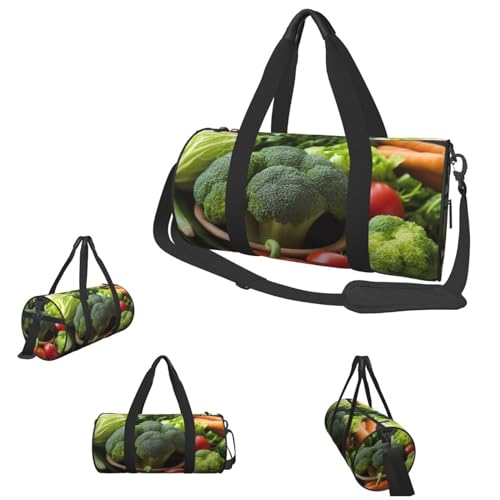 Duffle Bags Nutritious vegetable Gym Bag for Men Women Waterproof Travel Duffle Bags Convertible Carry on Garment Bag for Travel Sport, Black, One Size, Schwarz , Einheitsgröße von LZQPOEAS