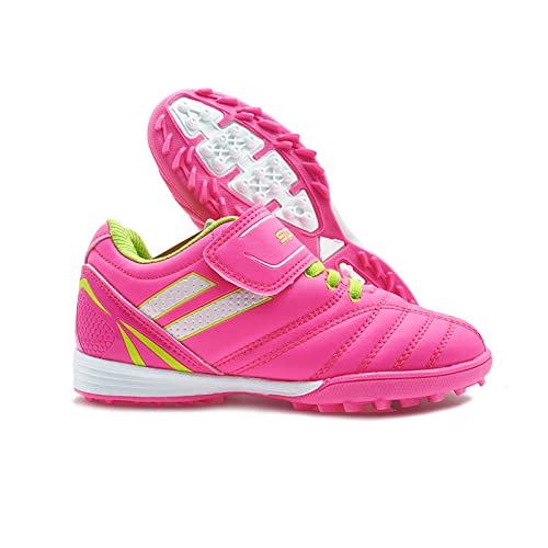 LZQpearl Jungen Mädchen Fußballschuhe, Fußball Leichtathletik Training Sportschuhe, FG/TF Teenager Outdoor Fußballschuhe Turnschuhe Für Unisex Kinder (28 (EU 28 1/3),Pink) von LZQpearl