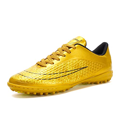 LZQpearl Jungen Mädchen Fußballschuhe, Kinder Teenager FG/AG Fußball Leichtathletik Trainingsschuhe, Unisex Erwachsene Outdoor Sneakers Zum Laufen (Gold,35 (3.5 UK)) von LZQpearl