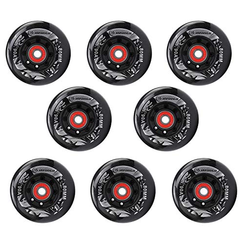 90A Inline Skates Wheel, Universal PU Ersatzrad Mit Lager 72mm 78mm 80mm Rad, für Erwachsene Kids Teens Anfänger Hockey Skates Wheel(76mm) von LZSSH