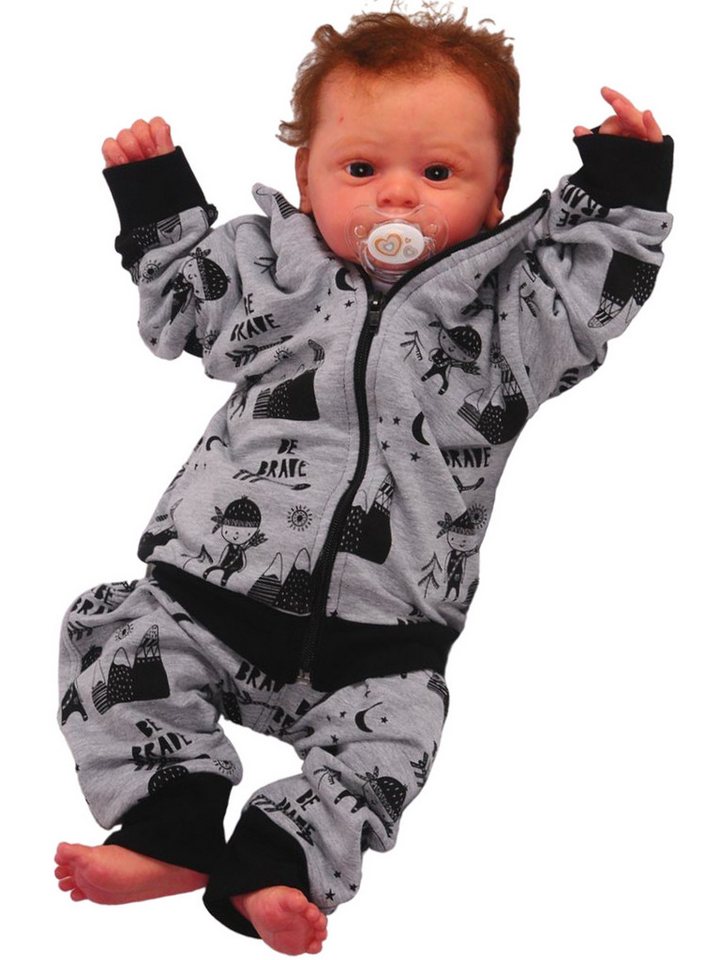 La Bortini Jogginganzug Baby Anzug Jacke und Hose Jogginganzug in Grau, in Grau-Schwarz gemustert 62 68 74 La Bortini Jogginganzug Baby Anzug Jacke und Hose Jogginganzug in Grau, in Grau-Schwarz gemustert 62 68 74 von La Bortini