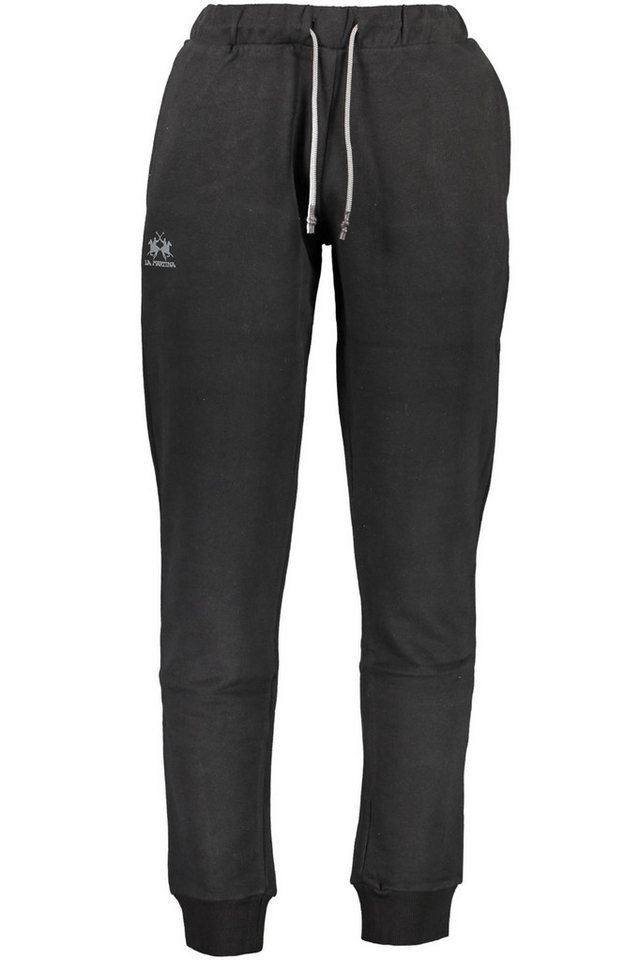 La Martina 5-Pocket-Hose Schwarze Herren-Sporthose: Elastisch, mit Kordelzug & Logodruck La Martina 5-Pocket-Hose Schwarze Herren-Sporthose: Elastisch, mit Kordelzug & Logodruck von La Martina