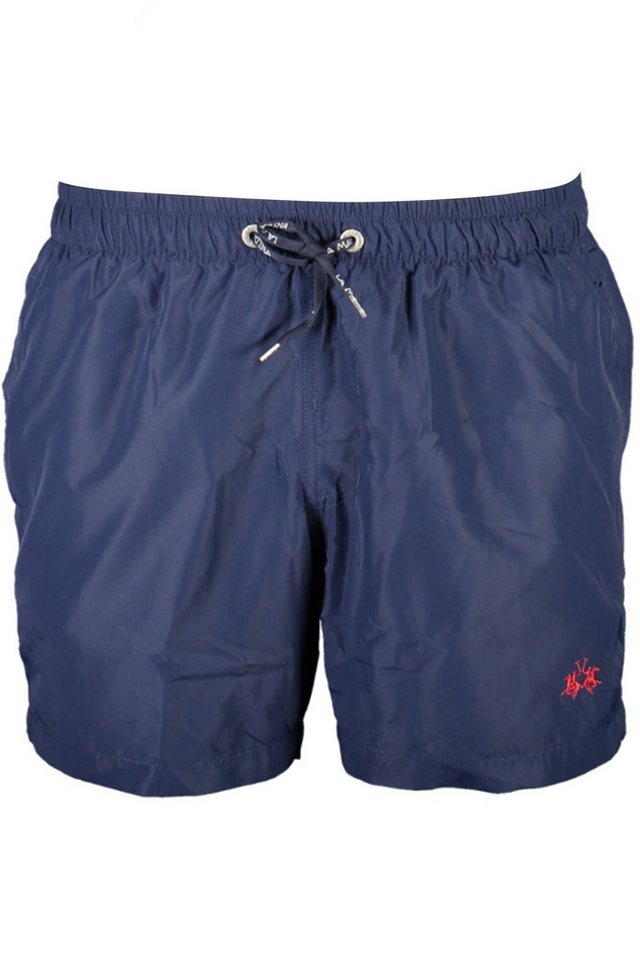 La Martina Badeshorts Herren-Badeshorts Blau: Elastischer Bund, Kordelzug, Praktische Tasche La Martina Badeshorts Herren-Badeshorts Blau: Elastischer Bund, Kordelzug, Praktische Tasche von La Martina