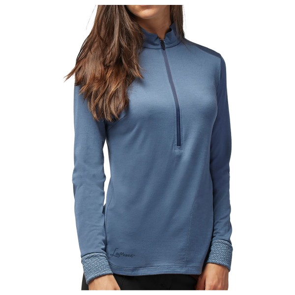 LaMunt - Women's Alexandra L/S Zip Tee - Merinolongsleeve Gr 32 blau von LaMunt