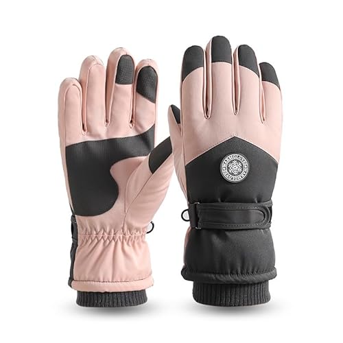 LabWiGBL Damen Sporthandschuhe,Outdoor Laufhandschuhe,Touchscreen Handschuhe,wasserdichte Warme Winterhandschuhe,Anti-Rutsch Full Finger für Laufen, Fahren, Radfahren, Wandern（Rosa） von LabWiGBL