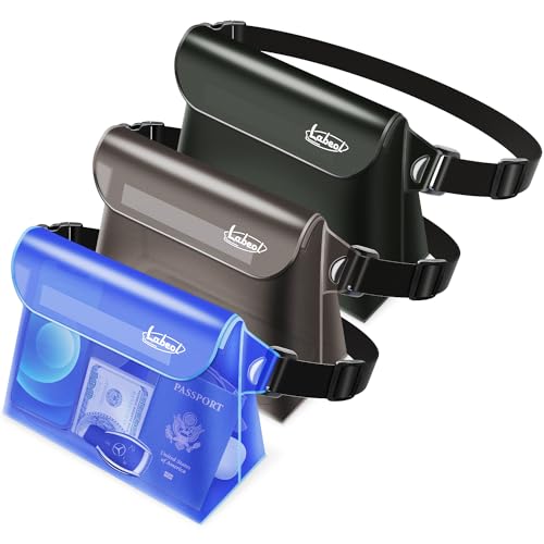 Labeol Wasserdichte Handytasche, 3er-Pack, wasserdichte Tasche mit Hüftgurt, wasserdichte Bauchtasche, um Handy und Wertsachen trocken zu halten, Strandzubehör zum Schwimmen, Kajakfahren, Bootfahren, Labeol Wasserdichte Handytasche, 3er-Pack, wasserdichte Tasche mit Hüftgurt, wasserdichte Bauchtasche, um Handy und Wertsachen trocken zu halten, Strandzubehör zum Schwimmen, Kajakfahren, Bootfahren, von Labeol