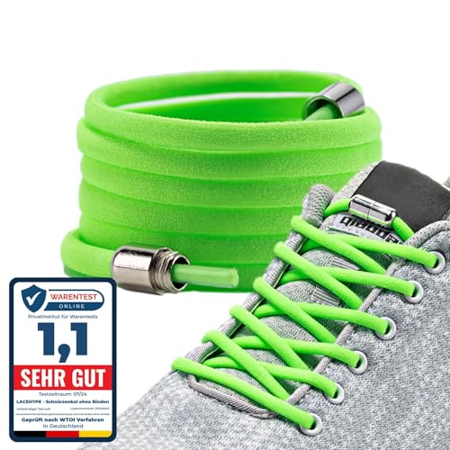 LaceHype - 2 Paar Premium Elastische Schnürsenkel mit Metallkapseln ohne binden - Set für 2 Paar Schuhe - mit Kapseln für Sneaker, Laufschuhe, Sporschuhe von LaceHype