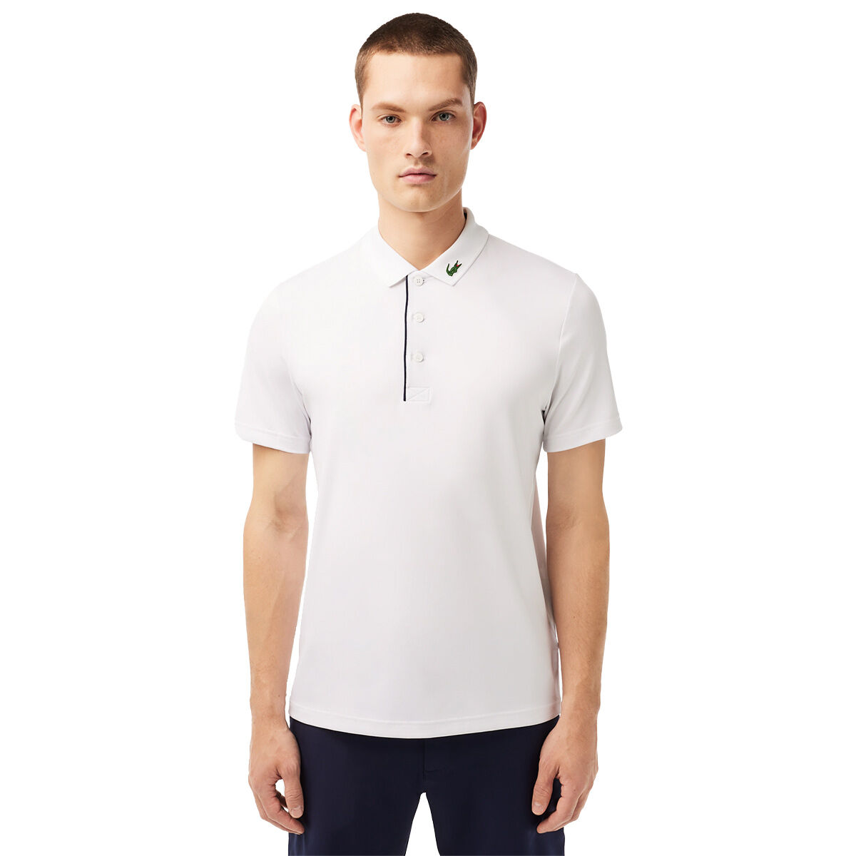Lacoste Men's SPORT Jersey Croc Collar Golf Polo Shirt, Mens, White, Small | American Golf von Lacoste