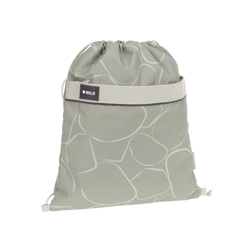 Bold Lässig Kinder Turnbeutel Sportbeutel mit Rucksackfunktion/School String Bag Bold Curve sage von LÄSSIG